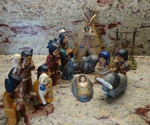 Beeldje - Lot van drie kerstgroepen (21) - Aardewerk, Hout, Antiek en Kunst, Antiek | Boeken en Bijbels