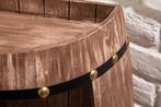 Elegant rek BODEGA 79cm naturel grenen half wijnvat Shabby, Huis en Inrichting, Ophalen of Verzenden, Nieuw