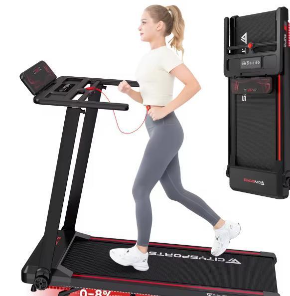 Loopband met Helling – Compact, Stil, 12 km/u en Bluetooth, Sport en Fitness, Fitnessapparatuur, Nieuw, Verzenden