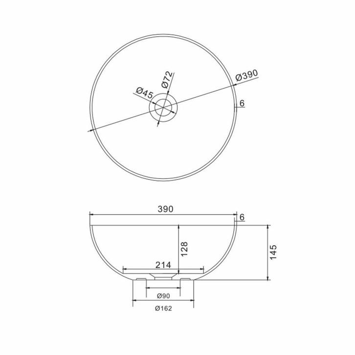Opbouwwastafel Ideavit Solidthin 39x39x14.5 cm Solid Surface, Doe-het-zelf en Verbouw, Sanitair, Ophalen of Verzenden