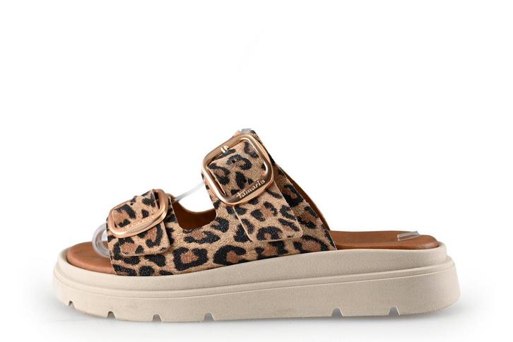 Tamaris Slippers in maat 38 Panter, Kleding | Dames, Schoenen, Overige kleuren, Zo goed als nieuw, Slippers, Verzenden
