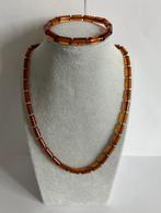 Amber ketting en armband. Amber, zilver, Amber Natuurlijke, Verzamelen, Mineralen en Fossielen