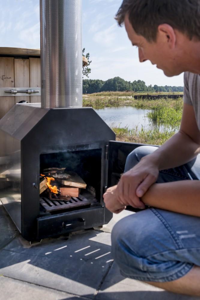 Aanbieding | RVS houtgestookte externe hottub kachel 35 kW, Tuin en Terras, Bubbelbaden en Hottubs, Nieuw, Ophalen