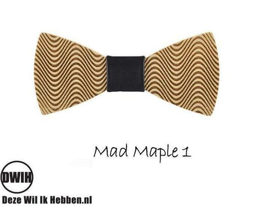 Houten strik: Mad Maple 1, Kleding | Heren, Stropdassen, Verzenden