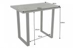 Massieve bartafel IRON CRAFT 120cm grijze mangohouten, Ophalen of Verzenden, Nieuw