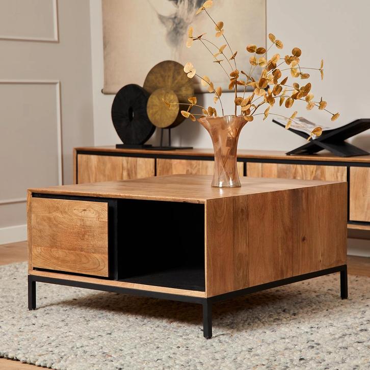 Salontafel RichWood | 80 cm, Huis en Inrichting, Tafels | Salontafels, Nieuw, Ophalen of Verzenden