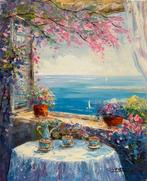 Christof Vevers (1962) - Riviera en Fleurs - Petit-déjeuner, Antiek en Kunst