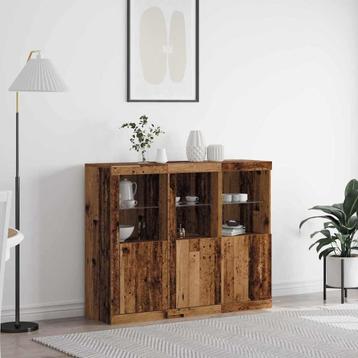 vidaXL Dressoir 3 pcs Oud hout 123 x 37 x 100 cm Bewerkt beschikbaar voor biedingen