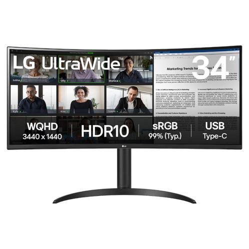 LG UltraWide 34WR55QK-B 34 Curved Monitor - Demomodel, Computers en Software, Monitoren, Gebruikt, Verzenden