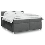 vidaXL Boxspring met matras stof donkergrijs 200x200 cm, Huis en Inrichting, Slaapkamer | Bedden, Verzenden, Overige maten, 200 cm