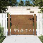 vidaXL Poort grasontwerp 105x80 cm cortenstaal, Tuin en Terras, Verzenden, Nieuw
