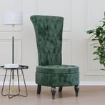 vidaXL Stoel hoge rugleuning met knopen fluweel donkergroen, Huis en Inrichting, Fauteuils, Verzenden, Nieuw
