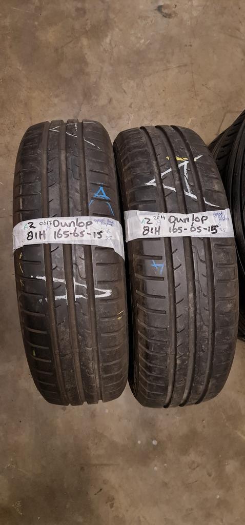 2x 165-65-15 Dunlop Zomer 6mm €25 Per Band 165 65 15, Auto-onderdelen, Banden en Velgen, 15 inch, Zomerbanden, 165 mm, Personenwagen