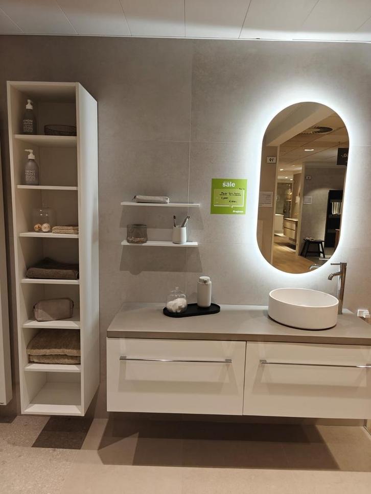 Showmodel design badmeubel met waskom mat wit 160cm - 0004, Huis en Inrichting, Badkamer | Badkamermeubels, Wastafelkast, Nieuw