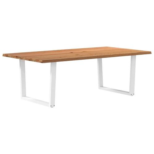 vidaXL Eettafel met boomrand 220x120x74 cm massief hout, Huis en Inrichting, Tafels | Eettafels, Nieuw, Verzenden
