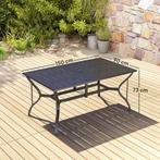 TRUUSK Tuintafel Staal 150x90 Cm Weerbestendig Balkontafel M, Tuin en Terras, Verzenden, Nieuw