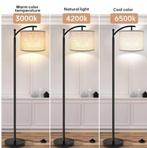 Moderne LED Vloerlamp – Verstelbare Linnen Kap, Huis en Inrichting, Lampen | Vloerlampen, Verzenden, Nieuw