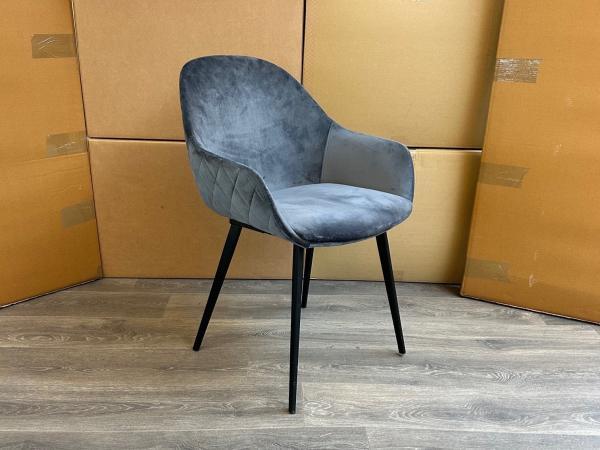Veiling - Armstoel Cal (set van 6) Velvet - Velours - Grijs, Huis en Inrichting, Stoelen
