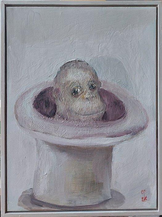 Dorien Plaat - Monkey see, monkey do, Antiek en Kunst, Kunst | Schilderijen | Modern