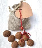 Jute zakje met 5 pepernoten en gelukspoppetje Sinterklaas, Diversen, Verzenden, Nieuw