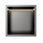 Gun Metal RVS Inbouwnis 30x30x10cm met RGB verlichting, Verzenden, Nieuw