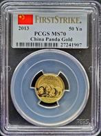Gouden China Panda 1/10 oz 2013 PCGS MS70, Goud, Oost-Azië, Losse munt, Verzenden