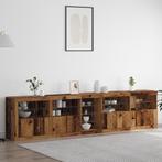 vidaXL Zijconsole met LED Verlichting Oude Hout 283x37x67 cm, Verzenden, Nieuw, 50 tot 100 cm, Minder dan 100 cm