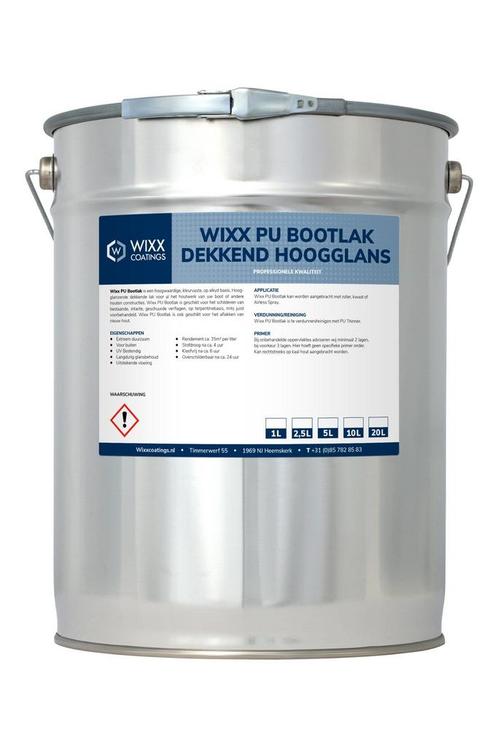 Wixx PU Bootlak Dekkend Hoogglans RAL 7044 | Zijdegrijs 5L, Doe-het-zelf en Verbouw, Verf, Beits en Lak, Lak, Grijs, Nieuw, Minder dan 5 liter