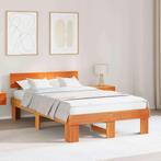 vidaXL Bedframe Wasbruin 120 x 190 cm Massief grenenhout, Huis en Inrichting, Verzenden, Nieuw, Bruin, Hout