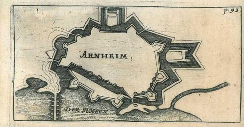 Stadsplattegrond van Arnhem, Antiek en Kunst, Kunst | Etsen en Gravures