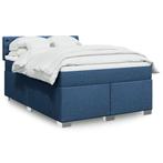 vidaXL Boxspring met matras stof blauw 160x200 cm, 200 cm, Stof, 160 cm, Verzenden