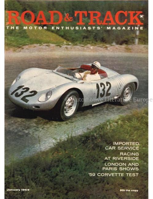 1959 ROAD AND TRACK MAGAZINE JANUARI ENGELS, Boeken, Auto's | Folders en Tijdschriften