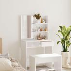 vidaXL Kaptafel met spiegel 74,5x40x141 cm hoogglans wit, Huis en Inrichting, 50 tot 100 cm, Verzenden, Nieuw, Minder dan 50 cm