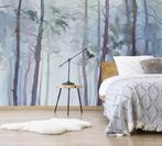 Vlies fotobehang Aquarel bos - Behang op maat, Verzenden