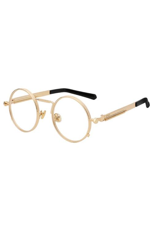 Ronde Bril Hipster Goud Montuur Rond Heldere Glazen Zonder S, Sieraden, Tassen en Uiterlijk, Zonnebrillen en Brillen | Heren, Wit