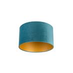 Velours lampenkap blauw 35/35/20 met gouden binnenkant, Klassiek / Antiek, Blauw, Nieuw, Overige vormen