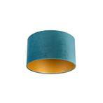 Velours lampenkap blauw 35/35/20 met gouden binnenkant, Huis en Inrichting, Lampen | Lampenkappen, Klassiek / Antiek, Blauw, Nieuw