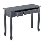 Console tafel sidetafel 3 lades landelijk 100x35x78 donkergr, Huis en Inrichting, Tafels | Sidetables, Verzenden, Nieuw