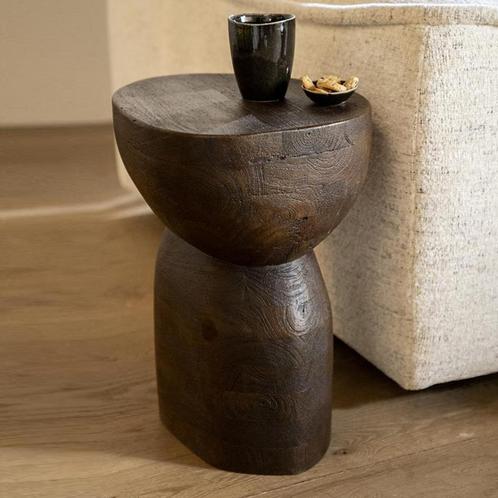 *WOONWINKEL* By-Boo Cobble Bijzettafel Organisch Hout Bruin, Huis en Inrichting, Tafels | Bijzettafels, Nieuw, Verzenden