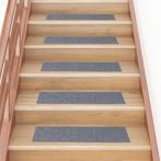 vidaXL Trapmatten Zelfklevend 15 stuks 76x20 cm Lichtgrijs, Doe-het-zelf en Verbouw, Ladders en Trappen, Verzenden, Nieuw