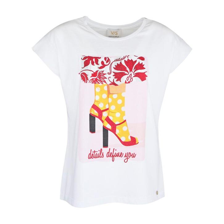 Verysimple • wit t-shirt met sandaal • S (IT42), Kleding | Dames, Tops, Wit, Nieuw, Maat 36 (S), Verzenden