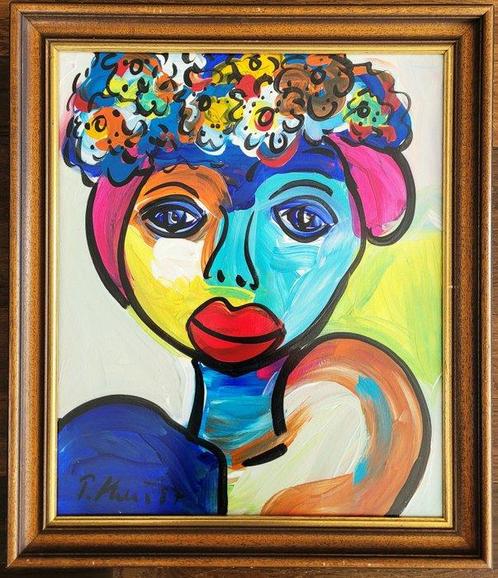 Peter Robert Keil (1942) - Frau mit Blumenhut, 1987, Antiek en Kunst, Kunst | Schilderijen | Modern
