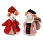 Vilten Sintermuis en  Piet Lichtroze met Jute Zak  -  18cm N, Ophalen of Verzenden, Nieuw
