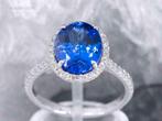 Gouden ring met diamant en tanzaniet, Ophalen, Nieuw