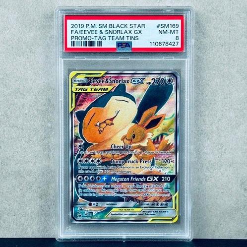 Pokémon Graded card - Eevee & Snorlax GX #SM169 - Pokémon -, Hobby en Vrije tijd, Verzamelkaartspellen | Pokémon