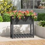 vidaXL Plantenbak met schap 82,5x34,5x81 cm massief, Verzenden, Nieuw, Hout, 60 cm of meer