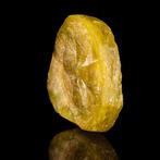 Byzantijns Geel glazen token of gewicht met ingesneden kruis