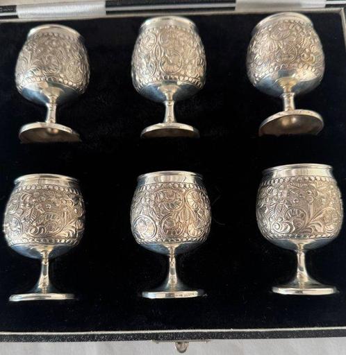 Drinkglas (6) - .925 zilver - 6 Sterling zilveren cups, Antiek en Kunst, Antiek | Goud en Zilver