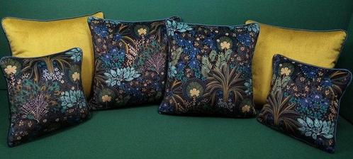 Kussensloopset met Opium marine-stof door Casamance,, Antiek en Kunst, Curiosa en Brocante