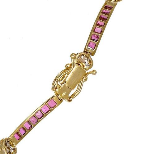 Armband - 18 karaat Geel goud, Witgoud - 1.89ct. tw. Robijn, Sieraden, Tassen en Uiterlijk, Armbanden